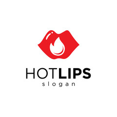 Hot Lips logo design Icon template. Fire and Mouth Logo illustration