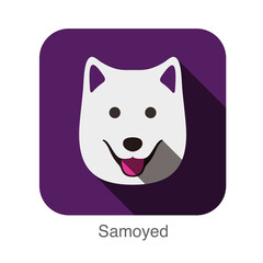 Samoyed dog face flat design