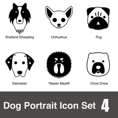 Obraz premium Dog face portrait icon set