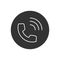 Handset related line vector icon. Contact us. Telephone, communication. Vector illustration. Phone icon. Telephone symbol. Phone on white background. Vector illustration