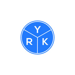 YRK letter logo design on white background. YRK  creative circle letter logo concept. YRK letter design.