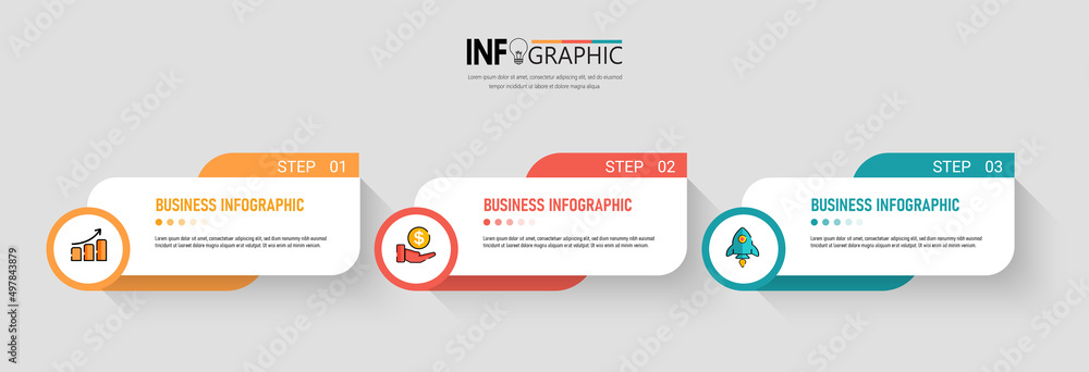 Aufkleber Presentation business infographic template vector.	
