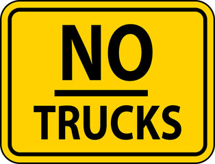No Trucks Sign On White Background