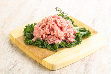 Raw pork minced meat for cooking