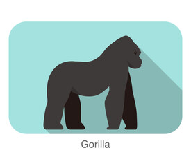 Strong gorilla standing and watching vector illustration