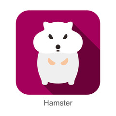 Mouse hamster cartoon, flat icon vector illustration