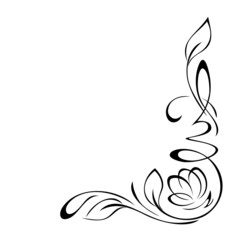 corner decor 17. decorative corner design with stylized flower, leaves and swirls. graphic decor