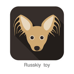 russkiy roy dog face portrait flat icon design, vector illustration