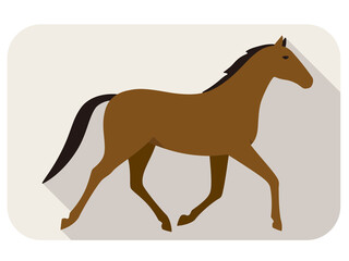 animal horse series flat icon, running, vector
