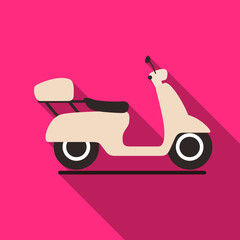 cute motorcycle flat icon design vector illustration