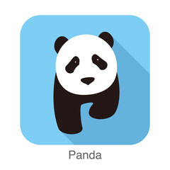cute panda baby standing, flat design, vector