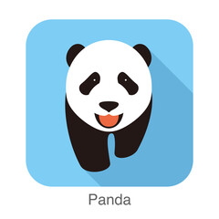 cute panda baby standing, flat design, vector