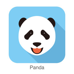 panda face flat icon design. Animal icons series, vector illustration