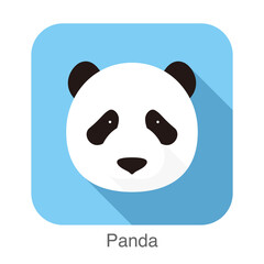 panda face flat icon design. Animal icons series., vector illustration