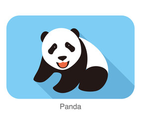 cute panda baby, flat design, vector illustrator