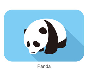 cute panda baby, flat design, vector illustrator