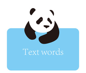 panda get on the billboard, blackboard, vector illustration