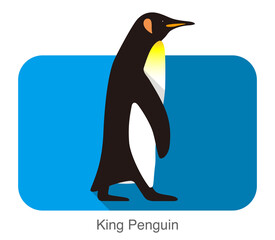 King Penguin walking, Penguin seed series, vector illustration