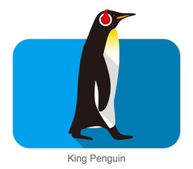 King Penguin walking, Penguin seed series, vector illustration