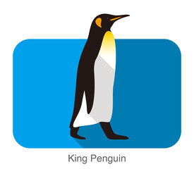 King Penguin walking, Penguin seed series, vector illustration