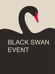 Black swan event, vector poster flyer cover brochure