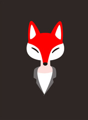 Portrait of fox, wearing suit, like sexy girl, cool style