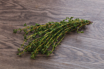 Fresh green Thyme branch heap