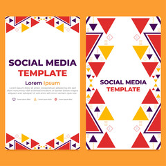 triangle geometric shape social media story template design 

