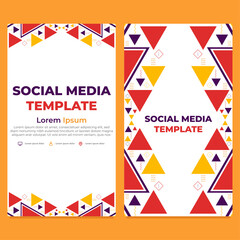 Obraz premium triangle geometric shape social media story template design 