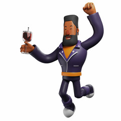 A Beard man 3D Character with LOL poses