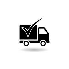 Delivery truck icon with shadow
