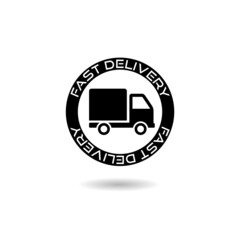 Delivery truck icon with shadow