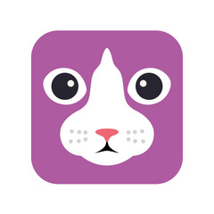 Cute cat, cartoon flat icon design, like a logo