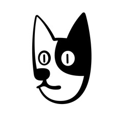 Cat cartoon face, flat animal face icon, vector illustration - obrazy, fototapety, plakaty
