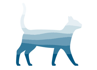 cat, farm animal icon, vector illustration, Chinese brush painting, vector illustration