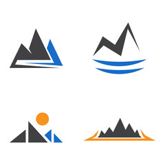 set of abstract mountain symbol icons