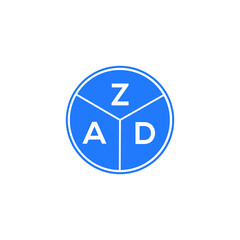 ZAD letter logo design on white background. ZAD  creative circle letter logo concept. ZAD letter design.
