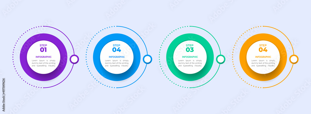 Poster business data visualization. process chart. abstract elements of graph, diagram with 4 steps, option