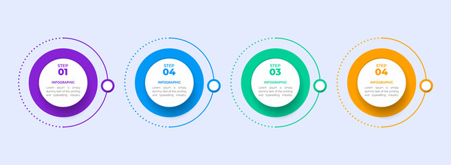 Business data visualization. Process chart. Abstract elements of graph, diagram with 4 steps, options, parts, or processes. Vector business template infographic, design, vector,
