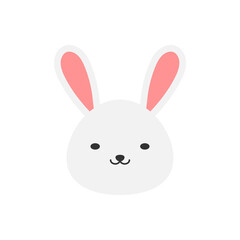 Rabbit animal head clip art illustration icon design template vector
