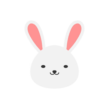 Rabbit animal head clip art illustration icon design template vector