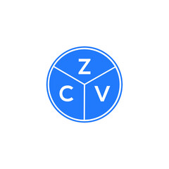 ZCV letter logo design on white background. ZCV  creative circle letter logo concept. ZCV letter design.