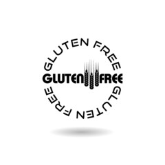  Gluten free circle icon with shadow