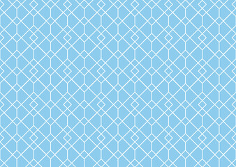 The geometric pattern with lines. Seamless vector background. White and blue texture. Graphic modern pattern. Simple lattice graphic design