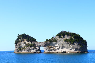 円月島、和歌山、南紀白浜、無人島