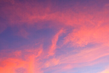 Colors of the sky and clouds before sunset / sunrise.