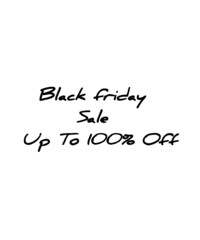 Black Friday sale upto 100 percent black sticker business icon label white background