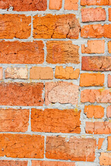 Background from orange brick wall with texture