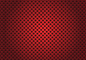 六角形の穴が空いた赤いパンチングメタルのベクター素材