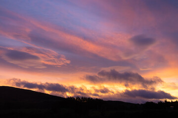 sunset in the mountains